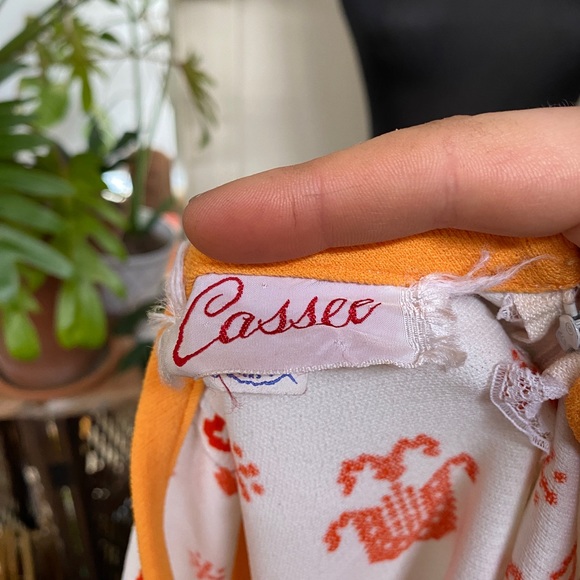 Vintage 70s Maxi Dress Folk Print - Picture 7 of 8